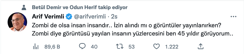 arif verimli den zombi insan iddialari icin olay yorum